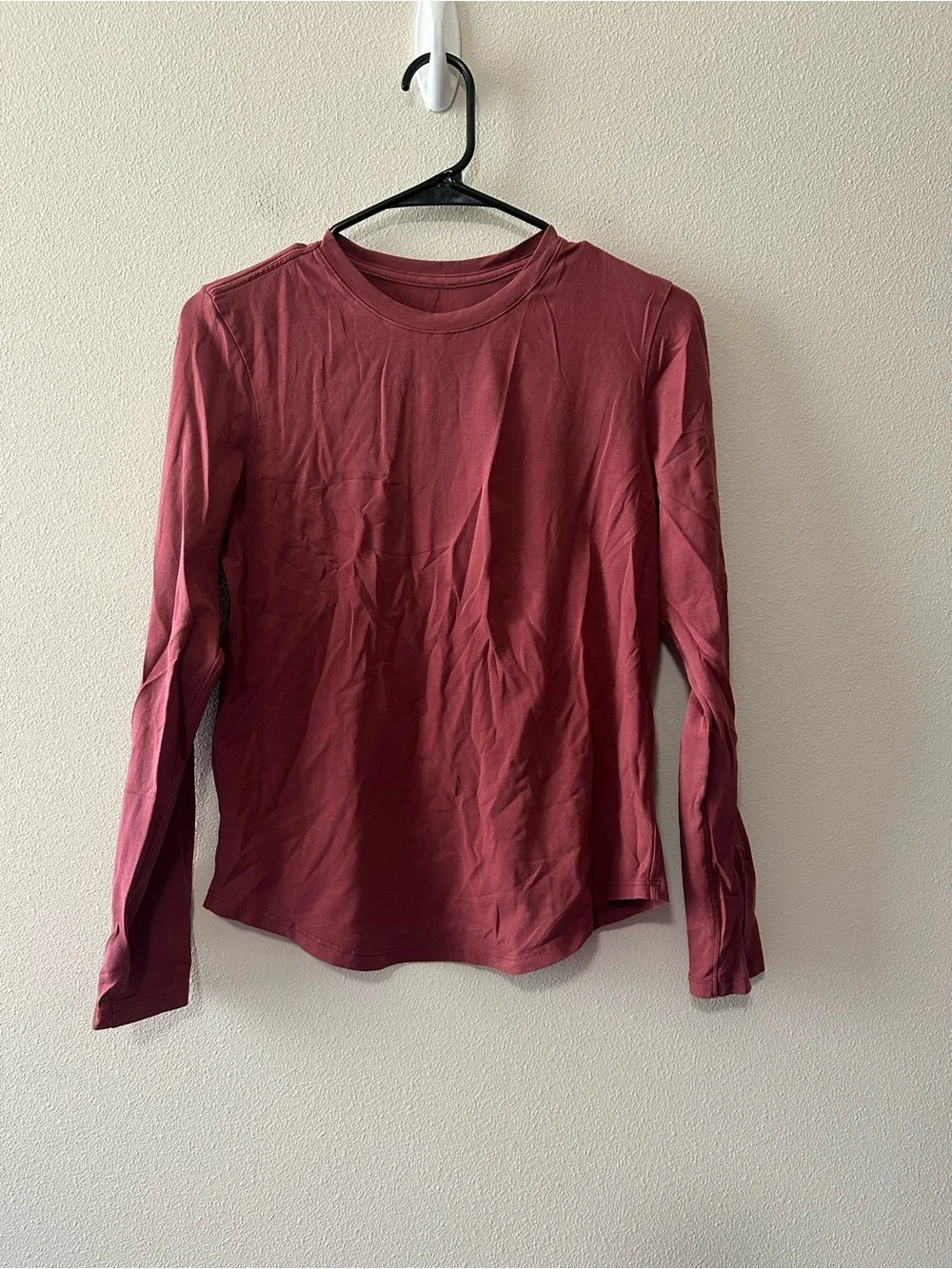 Lululemon love crewneck long sleeve pima cotton maroon red fits a small
